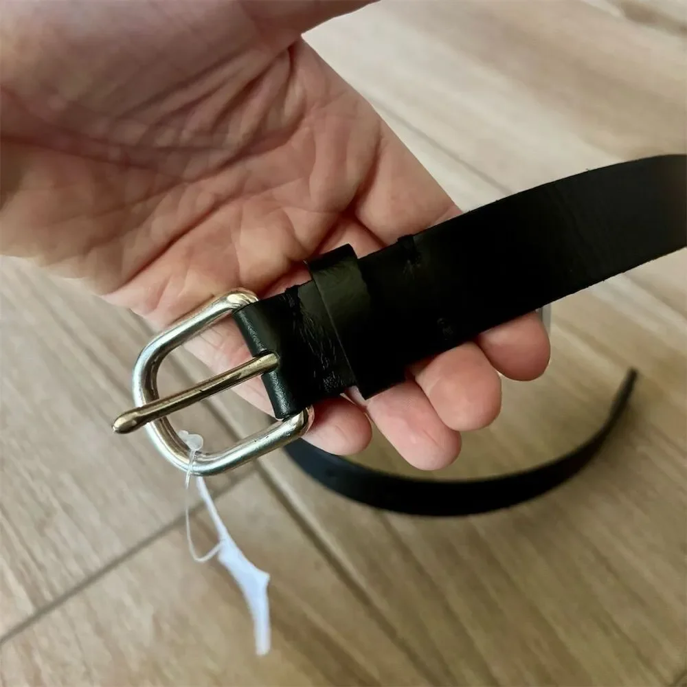 J. Crew Factory Kids Black Leather Belt Size M
